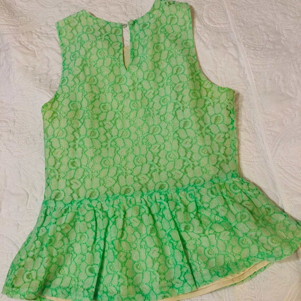 Lime green peplum top